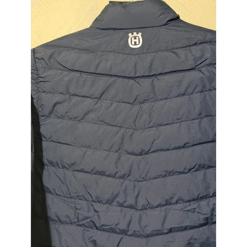 Husqvarna Xplorer Uplegga Mens Convertible Puffer Jacket Vulcan Navy Blue S NEW